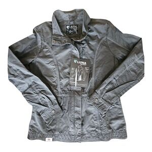 NWT Kuhl Projekt Luna Women's Medium Gray Cargo Cotton Blend Jacket With Pockets